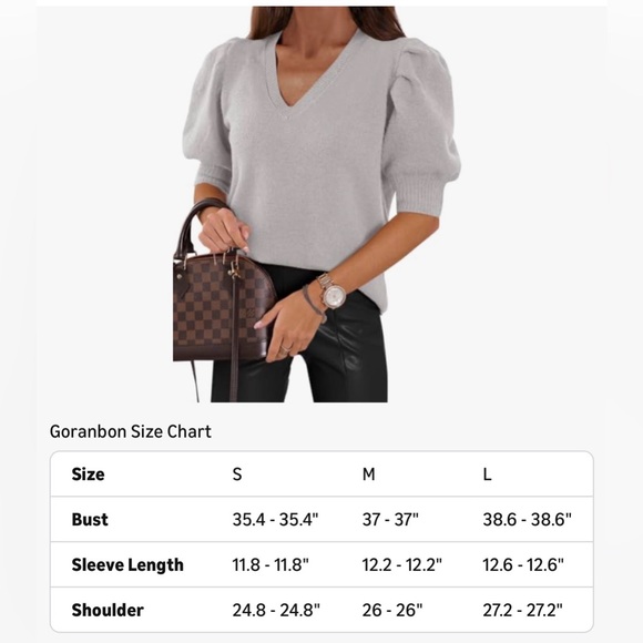 NWT GRAY PUFF SLEEVE SWEATER-S - Picture 8 of 11